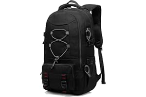 Besttravel Travel Backpack, 45L Hiking Backpacks Water Resistant Multi-functional Trekking Rucksack Travel Laptop Backpack Mens Fits 17.3 Inch Computer for Camping Climbing Cycling, Black