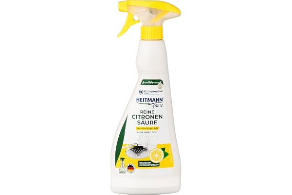 HEITMANN pure Spray acide citrique: Détratant écologique, produit ménager spécial cuisine & salle de bain (1x 500g)
