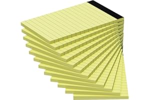 RONEKY 12 Pack Yellow Note Pads A7 Small Writing Paper, Mini Notepads A7 Pocket Note Pad, Memo Pads Lined Paper for Grocery List Shopping List, Perforated Yellow Writing Pads, Scratch Pads, 30 Sheet/Note Pad