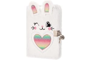 PESLNG Diario Segreto Bambina - Diario con Lucchetto, Ideale per la Scuola e Come Regalo per il Ritorno a Scuola e Occasioni Speciali (Coniglietto viola, Multi)