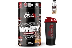 PROCELL SPORT SUPPORT PACK Procell Proteinas Whey Advanced 900gr (Chocolate & Crunchy Bar) + Batido Monodosis + Shaker "REGALO" Proteina Whey concentrada Gana masa muscular, proteina en polvo Batidos de Proteina