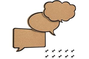 Navaris Zestaw tablic do notatek z korka – 3 sztuki dekoracyjnych tablic korkowych w różnych kształtach mowy i myśli z pinezkami do kuchni, domu, biura