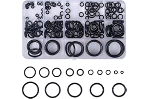 JOYAN Dichtungsringe Set, 200 Stück 15 Größen O Ring Dichtungs Set Gummi Dichtungen Ringe Kit O-Ringe Sortiment, O-Ring Set für Sanitär-Unterlegscheiben und Auto-Schnellreparatur (Schwarz)