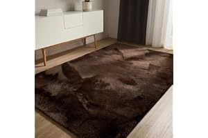 benuta Basic Syntetisk Pälsmatta Furry - Brun 230x330 cm - Mjuk vardagsrum - Antihalk baksida - Tvättbar - Lämplig för golvvä