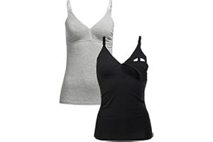 Herzmutter Stilltops Baumwolle OekoTex 100 - einfache Stillfunktion - Stilltop Set 1er & 2er - integriertes Bustier-BH mit Clip-Verschlüssen - 5400