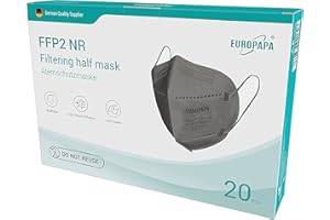 EUROPAPA 20x FFP2 Masks Respirator Mask 5-Layer Dust Masks Hygienically Individually Packed Body Certified EN149:2001+A1:2009 Mouth Mask EU2016/425