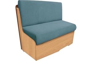 SYLC 2 Piezas Fundas De Cojín para Comedor Jacquard Elástica, Funda De Cojín para Autocaravana Funda De Asiento De Caravana Cojines De Repuesto RV (Blue,Set of 2)