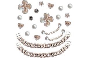 GWAWG Bijoux 20 PCS Pins Crocs Bling Strass Fleurs Designer Decoration Charms pour Enfant Fille Adulte Femme