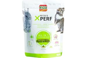 Riga - Menu X’Perf - Aliment Complet pour Lapins Nains - Graines de Lin, Fibres et Légumes - Extraits de Yucca -Riche en Fibres Et Prébiotiques - Idéal pour la Brillance des Poils - 500G
