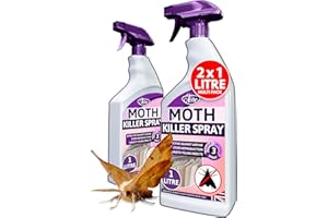 Aviro Moth Killer Spray (2 Litres) - Fast Acting Carpet And Fabric Moth Repellent. Ready To Use Professional Strength Proven Control Against Moths And Insects. 2 x 1 Litres