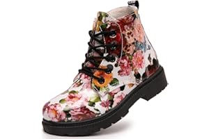 WZRUISEN Boys and Girls' Boots Knight High Top Waterproof Shoes Fashion Side Zipper Cowhide Boots