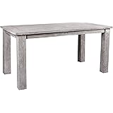 STRANDGUT07 Tisch ca. 150 x 75 x 75 cm Teakholz Gartentisch, grey wash