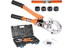 AMZCNC Pinza a pressa professionale con profilo a U 16-20-25-32, set di utensili a pressione con testa girevole a 360°, per tubi compositi con raccordi del contorno a U, U25, U32 con