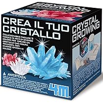 4M KidzLabs Scienza Dei Cristalli - Kit Scientifico STEM Per Bambini, Esperimenti Cristalli Colorati E Luminescenti - 4