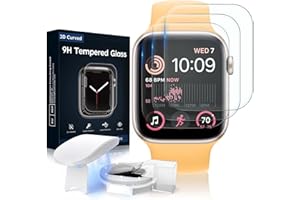 Mowei ochraniacz ekranu 44 mm do Apple Watch Series SE/4/5/6, szkło hartowane 3D 9H, pełne pokrycie bez pęcherzyków, wodoodporna osłona Infinite HD, 3-pak (2022)