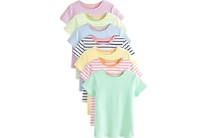 Next Mädchen Einfarbige T-Shirts in Pastelltönen, 7er-Pack