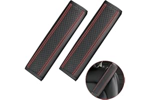 CZLINODUMMX Gurtpolster Auto, Autogurt Polster, 2 Stück Gurtpolster Auto, Autogurt Polster Gurtschoner, Gurtpolster, Erwachsene Sicherheitsgurt Polster, Für Sitzgurt Im Auto Kinder Und Erwachsene (Schwarz Rot).