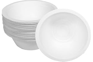 ECORIGIN 50 Unidades de Bol Cuenco desechable 350 ml, caña de azúcar, ecológico compostable Biodegradable, Apto microondas.