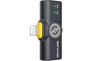 HOLLYVIEW Hollyland - Ricevitore microfono wireless per Lightning, compatibile con sistema microfonico Lavalier wireless Lark M2, nero