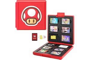 LUCYLANKER Giochi Custodia Porta Cartucce di Gioco per Nintendo Switch Lite PS Vita e Schede SD,Portatile e Sottile Organizzatore Card Giochi, Custodia Giochi Scatola Adatto a 24 Giochi (Fungo)