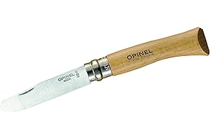 Opinel Nr. 7 Taschenmesser, für Kinder, mit Griff aus Buchenholz, Braun, Gesamtlänge 17,5 cm, 254136