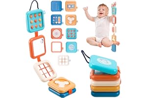worahroe Cube d'activité bébé, Montessori Busy Board Jouet pour bébé à partir de 1 an, Cube de motricité 8 en 1, Jouet sensoriel, Jouet de Voyage, pour Tout-Petits, garçons et Filles, 1, 2, 3 Ans