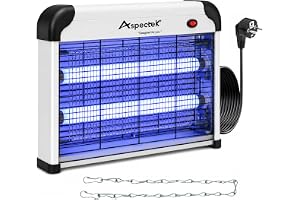 ASPECTEK Uppgraderad 20W UV Insektsförstörare, Skadebekämpare Perfekt för Livsmedelsmötter, Maträtter, Köksmötter, Myggor, Fl