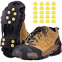 Ice Snow Grips for Shoes, 10 Steel Studs Snow Shoes Grippers Anti Slip Ice Grippers for Boots and Shoes, Winter Anti-wrestlin