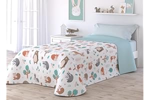 Victorio & Lucchino Colcha Infantil de Verano y Primavera. Ligera Colcha cubrecama de Microfibra. (Bosque, Cama 105cm)
