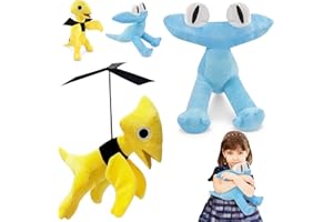 HZMJDHZM 2pcs Rainbows Friends Plushies, Rainbow Friends Chapter 2 Plush Yellow and Cyan, Jouets en Peluche Rainbow Friends Horror Game Stuffed Doll Poupée en Peluche pour Garçons et Filles