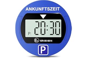 ‎WARMFAY Warmfay® Elektronische Parkscheibe mit Zulassung vom KBA, Automatische Digitale Parkscheibe Elektrisch mit Batterie, Elektrische Parkuhr Auto mit 2 Displays & Nachtparkmodus & Vielseitig (1, Blau)