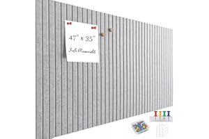 Acidea Große Filz Pinnwand Selbstklebend, 120x90cm, 12 Stück Filzboard Memotafeln, 30x30cm Memo Boards Bulletin Board Wanddekoration für Büro Küche, Fotos Memos