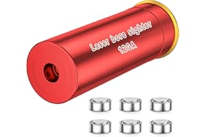 KinZon 12GA Bore Sight, viseur à alésage Rouge de Mise à zéro, Red Dot avec 2 Jeux de Piles