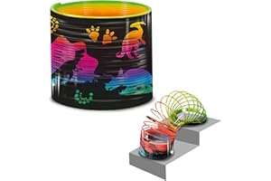 Super Spring - Dino od DeluxeBase 6,5 cm Jurassic Rainbow Spring Toy Fantastyczne fidget zabawki dla dorosłych i dzieci