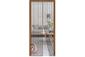 Sekey 220 x 110cm Moustiquaire pour Portes, Avancée Rideau Magnétique Anti-insectes pour Porte de Balcon, porte Cave, Porte de Terrasse, Montage Facile à Coller, Kit d'installation Complet, Gris