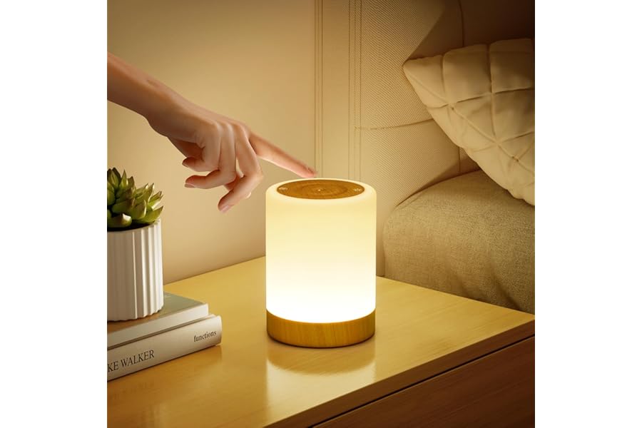 Lampe de Chevet Tactile Intensité Variable, 5 Modes & 256 Couleurs RVB Changement Veilleuse Bébé Enfants Adulte, Lampe d'alla