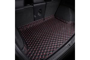 HIPATU Auto Tappetino per Bagagliaio per MG ZS 2017-2022 2023 2024, Antiscivolo Impermeabile Protezione Auto Vasca Baule Tappeto Accessori,E-Black-Red-Plus