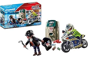 PLAYMOBIL City Action 70572, Poliziotto in Moto e Ladro, dai 4 ai 10 Anni
