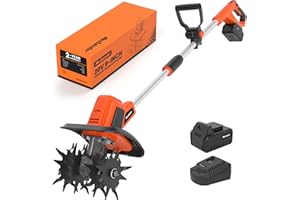 MAXLANDER 20V Electric Cordless Tiller with 4.0Ah Battery and Charger