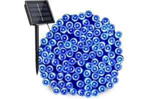 NEXVIN Guirlande Solaire Exterieur, LED Guirlande Lumineuse Exterieur Solaire Etanche, 8 modes d'éclairage Lampe Décoratives pour Jardin, Patio, Clôture, Anniversaire, Mariage (Bleu, 200 LED)