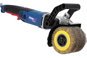 DEDRA Satiniermaschine 1300W, Metall- und Nylonbürste, 900-3700 U/Min, ⌀120mm, 2m Kabel, Leichtgewicht mit nur 3 kg, rutschfester Zusatzgriff, soft-start system, Drehzahlregelung