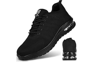 OFFCUP Sicherheitsschuhe Herren, Leichte Arbeitsschuhe, Sportlich Stahlkappenschuhe, Arbeitsturnschuhe Atmungsaktiv rutschfest Luftkissen Sneaker Bequeme