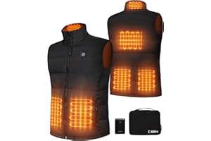 Coldbling Chaleco Calefactable Hombre Mujer, Chaleco Calefactable con Bateria 7.4V 10000mAh, Chaleco Termico Eléctrico con 3 Temperaturas Niveles 6 Zonas de Calentamiento para Ciclismo Esquí Pesca