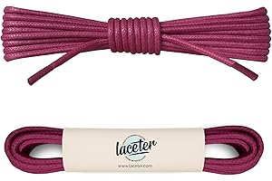 Laceter Lacci Cerati Rotondi per Scarpe in Cotone - Stringhe Rotonde e Sottili - Lacci per Scarpe da Città, Scarpe Eleganti, Ricambio di Lacci per Scarpe - Diametro 2,4 mm