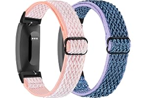2-pack justerbara elastiska klockarmband kompatibla med Fitbit Inspire 3/Inspire 2/Inspire/Inspire HR/Fitbit Ace 3/Ace 2, mju