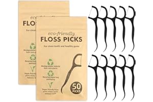 ISOI 100 Picks Dental Floss Toothpicks,Natural Eco-Friendly Tooth Picks Floss Sticks,Teeth Cleaning Kit,Tasteless Cleaning Dental Floss Picks for Eating Out, Business Trips,Pre-Dates