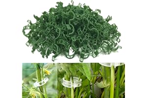 DETULL 100PCS Plant Support Clips, Plant Fixing Clips for Climbing Plants, Garden Clips Plant Clips, Plant Vine Clips Plant Support, Vine Fixing Clip Plastic Plant Clips (Green)