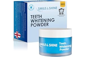 SMILE & SHINE Teeth Whitening Powder Dentist Approved - 6 Month Supply | Targets Tea, Coffee, Wine & Smoking Stains | Enamel Safe and peroxides Free - Powerful Stain Remover-Mint (30 g (Pack of 1), Mint)