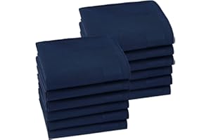 HOULIFE Fazzoletti da uomo in tessuto da donna, tinta unita, in puro cotone 60S, per uso quotidiano, matrimoni, 40 x 40 cm, 6/12 pezzi