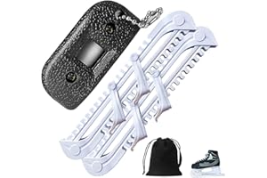 Newsmy 4 Pack Ice Skate Blade Covers, Adjustable Quick Ice Skate Sharpener Grindstone Grinding Sharpening Tool Including Velvet Bag